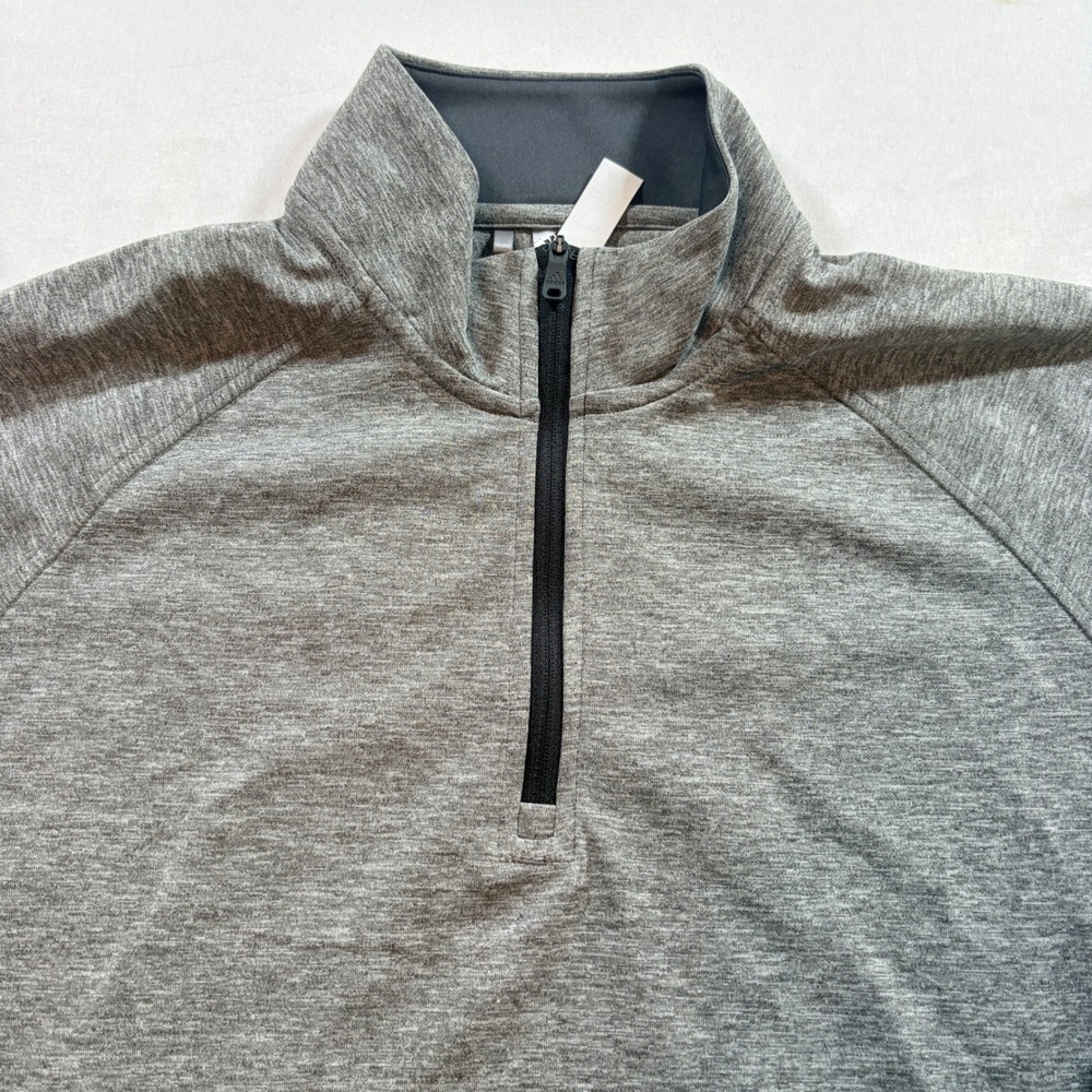 Adidas Quarter Zip Pullover Womens Large Grey Heathered Activewear Running Top